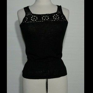 Ann Taylor LOFT Size XS Crochet Linen Blend Top